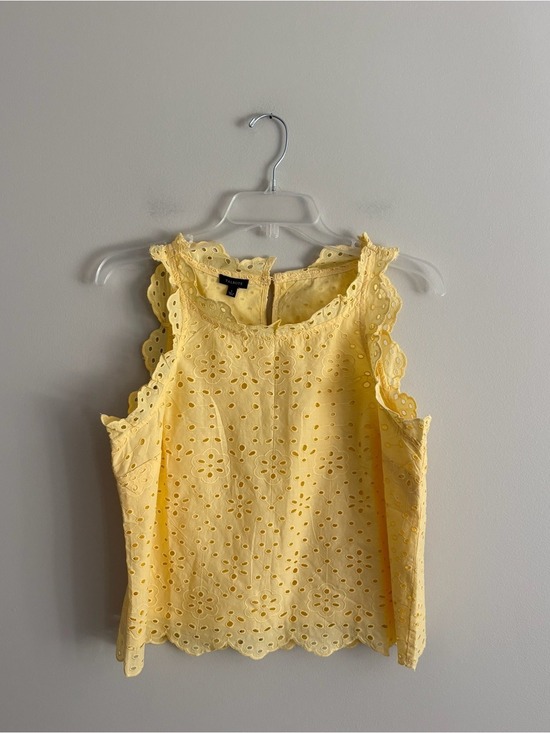 Talbots Tops - Talbots Yellow Eyelet Scalloped Tank Top Size S